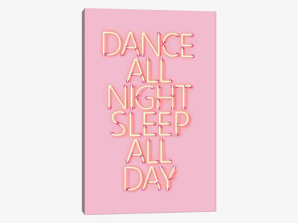 Dance All Night Pink Neon by Show Me Mars 1-piece Canvas Art