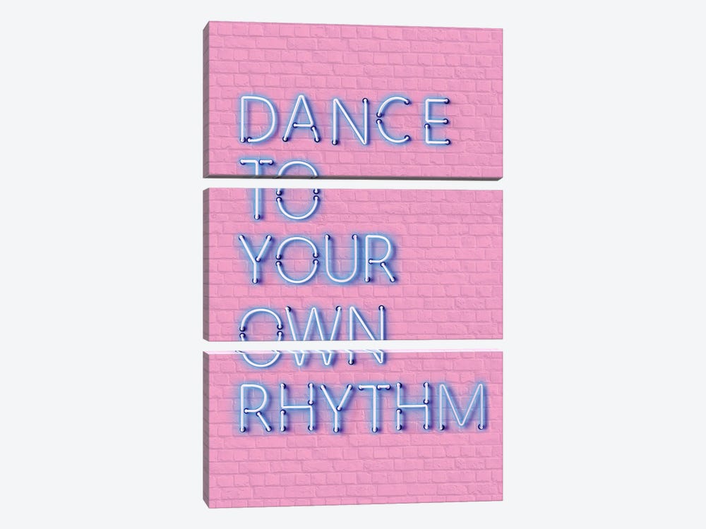 Dance To Your Own Rhythm Neon by Show Me Mars 3-piece Canvas Wall Art
