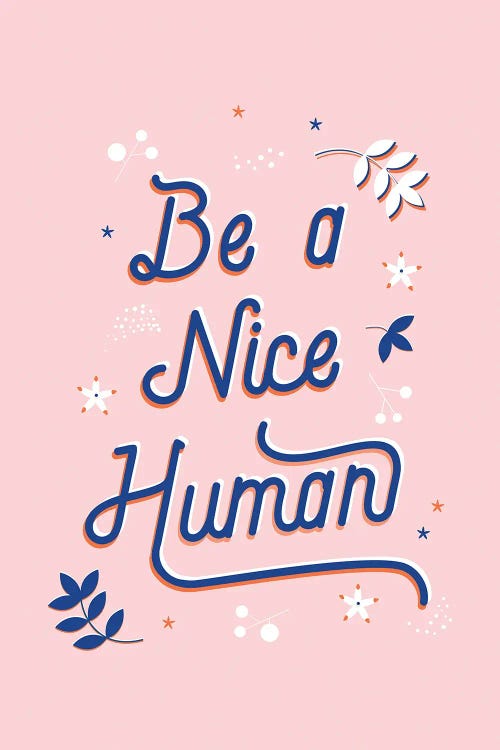 Be A Nice Human by Show Me Mars wall art
