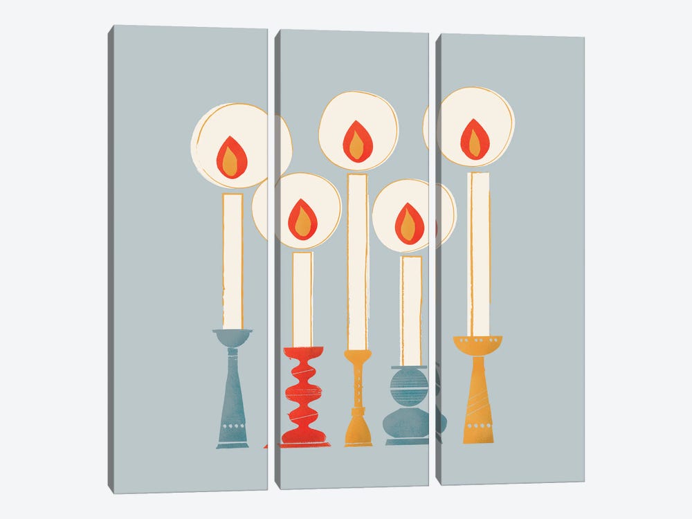 Festive Candles I by Show Me Mars 3-piece Canvas Print