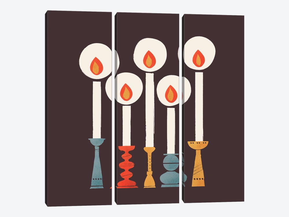 Festive Candles II by Show Me Mars 3-piece Canvas Artwork