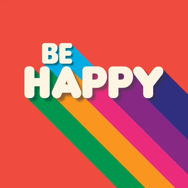 Be Happy Retro Typography