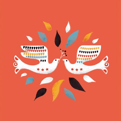 Festives Doves I by Show Me Mars framed wall art