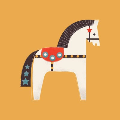 Festives Folk Ponny by Show Me Mars metal wall art