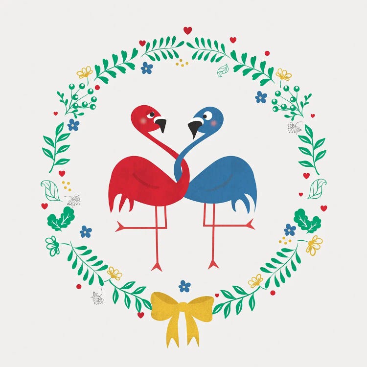 Flamingos In Love by Show Me Mars wall art