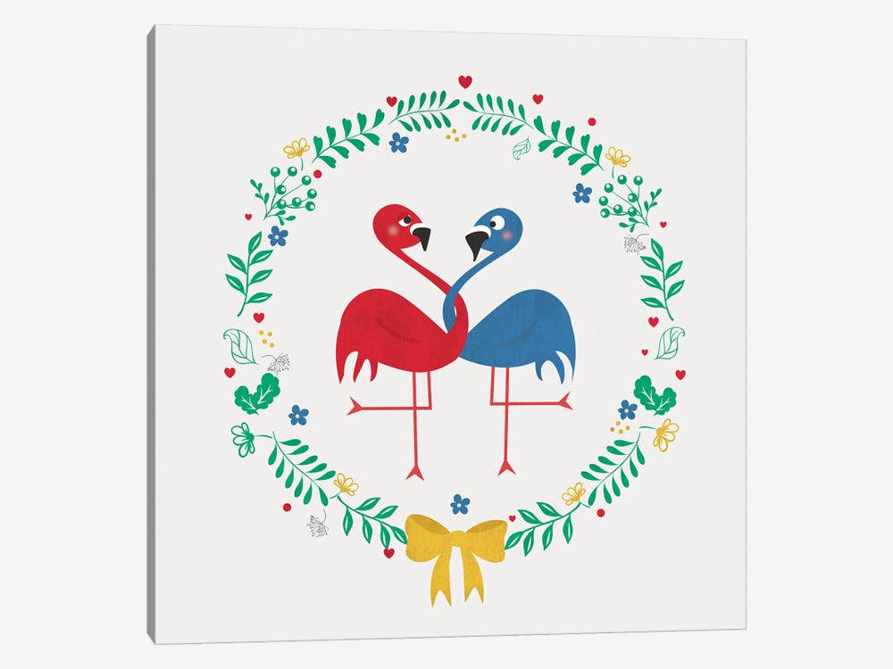 Flamingos In Love by Show Me Mars 1-piece Canvas Art