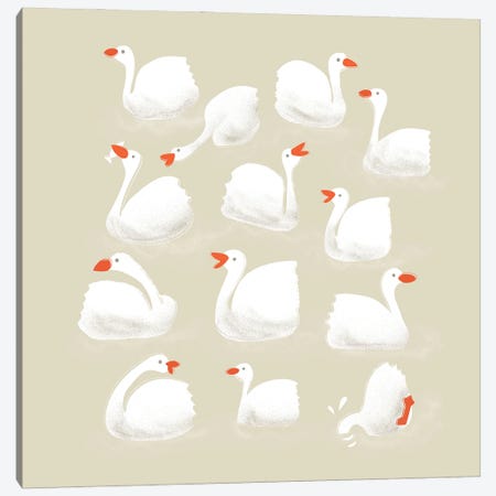 Fock Of Geese Canvas Print #SMM69} by Show Me Mars Art Print