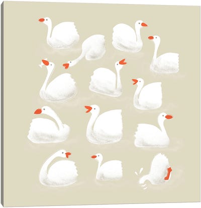 Fock Of Geese Canvas Art Print - Goose Art