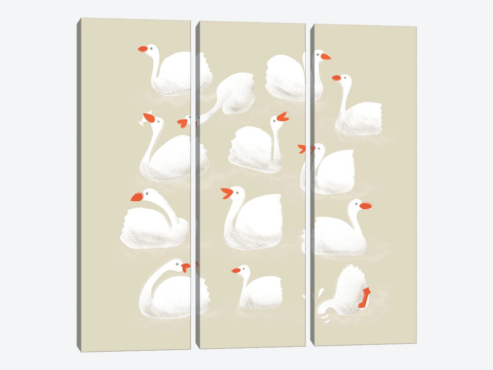 Fock Of Geese by Show Me Mars 3-piece Canvas Print