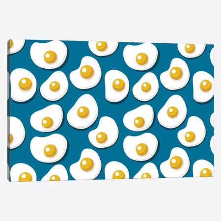 Fried Eggs Pattern Canvas Print #SMM72} by Show Me Mars Canvas Wall Art