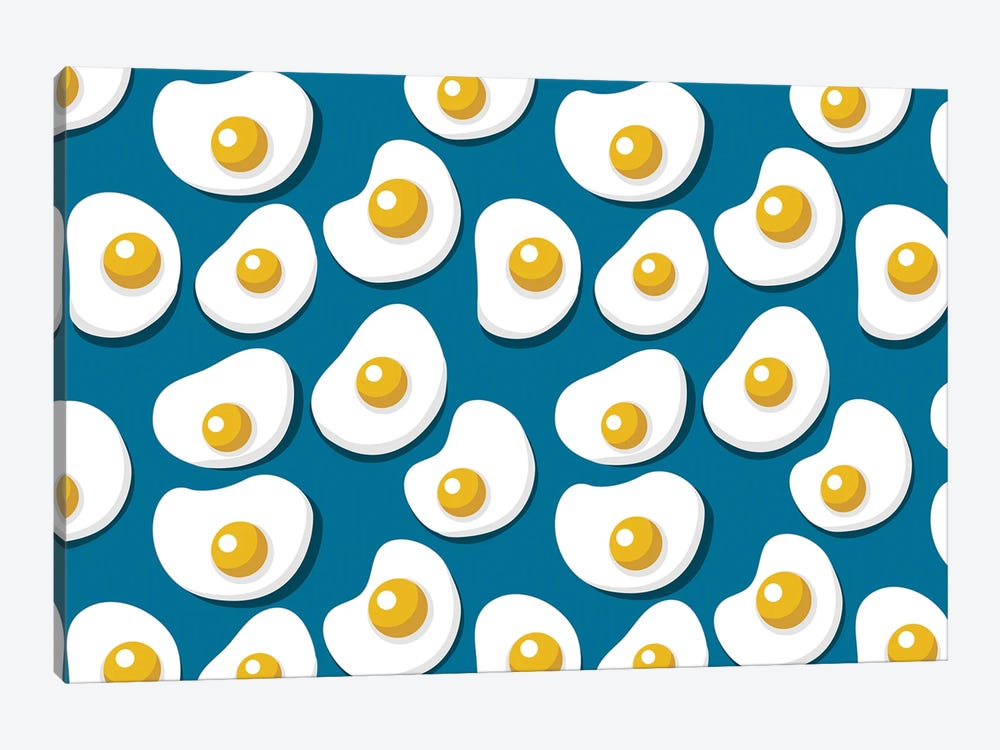 Fried Eggs Pattern by Show Me Mars 1-piece Canvas Print