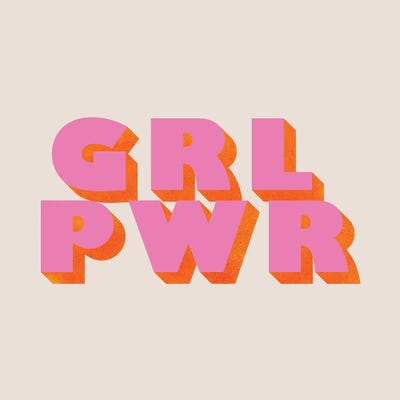 Girl Power Typography by Show Me Mars metal wall art