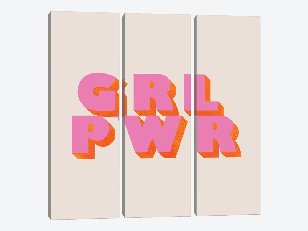 Girl Power Typography by Show Me Mars 3-piece Art Print