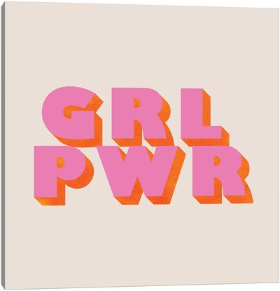 Girl Power Typography Canvas Art Print - Show Me Mars