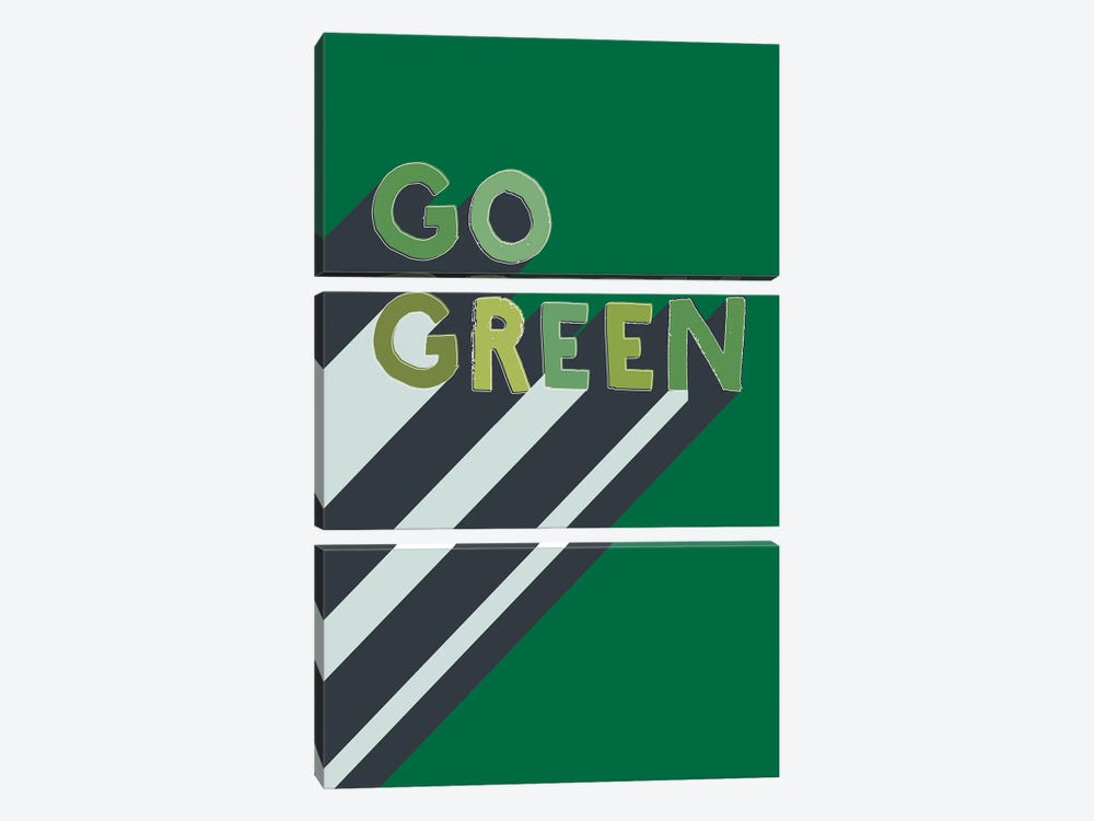 Go Green Typography by Show Me Mars 3-piece Canvas Artwork