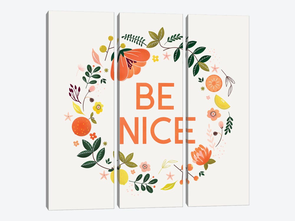 Be Nice by Show Me Mars 3-piece Canvas Artwork