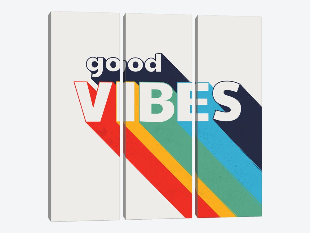 Good Vibes Typography by Show Me Mars 3-piece Art Print