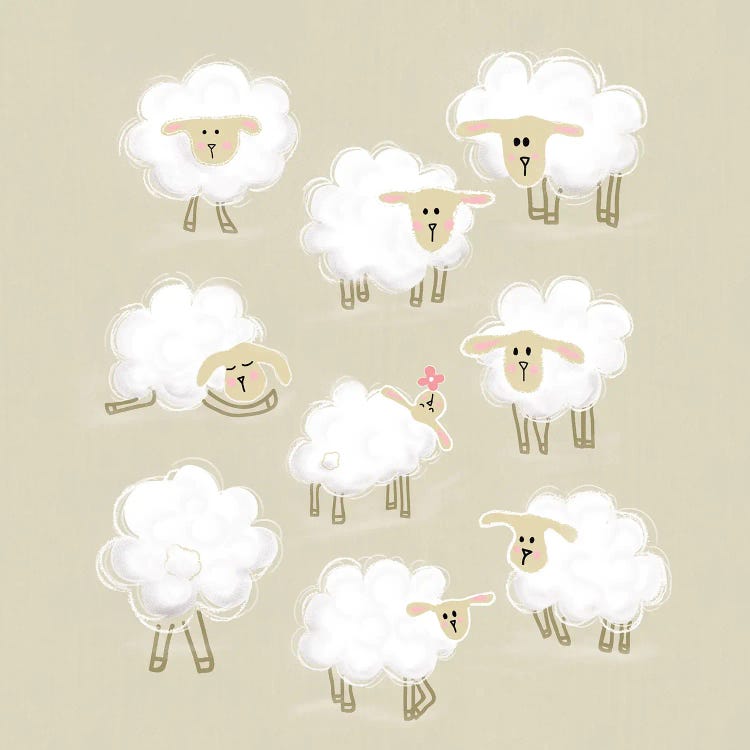 cartoon sheep herd