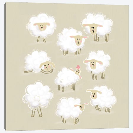 Herd Of Sheep Canvas Print #SMM92} by Show Me Mars Canvas Art