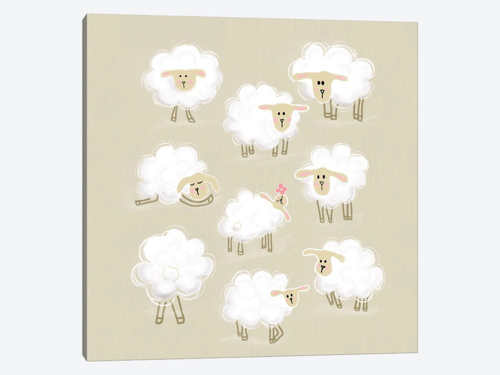 Herd Of Sheep by Show Me Mars 1-piece Canvas Art Print