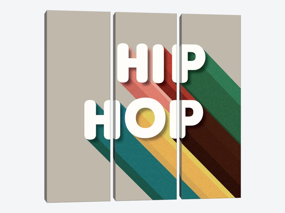 Hip Hop Typography by Show Me Mars 3-piece Canvas Art Print