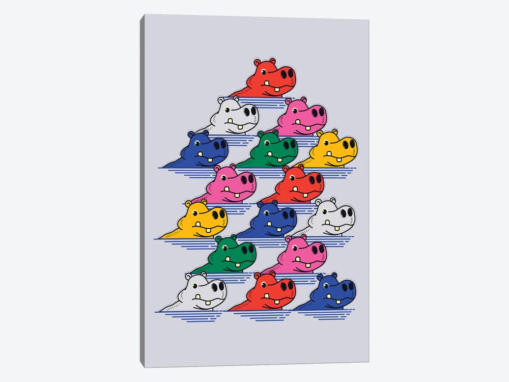 Hippo Family II by Show Me Mars 1-piece Canvas Art