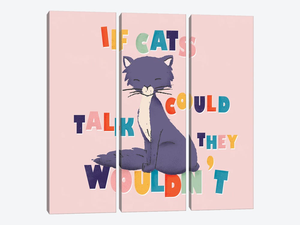 If Cats Could Talk by Show Me Mars 3-piece Canvas Art