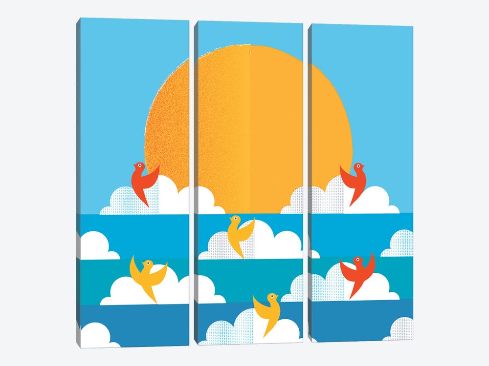 Birds Flying High by Show Me Mars 3-piece Canvas Art