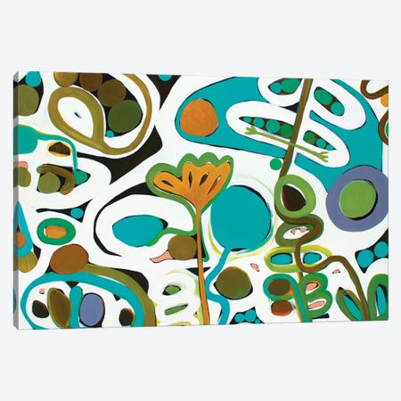 Green Abstract Canvas Print #SMR11} by Sarah Morrow Canvas Print