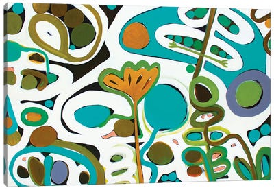 Green Abstract Canvas Art Print - Sarah Morrow