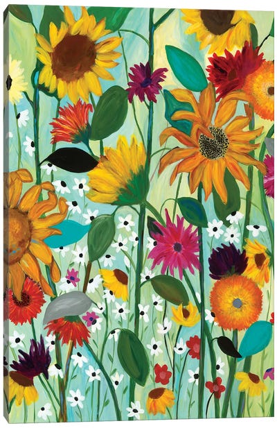 Sunflower House Canvas Art Print - Sunflower Art