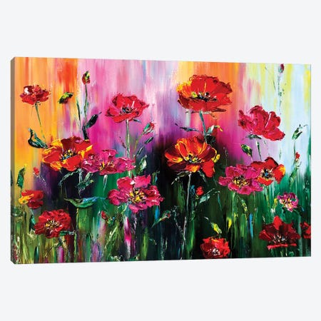 Poppy Field Canvas Print #SMV122} by Marina Skromova Canvas Art Print