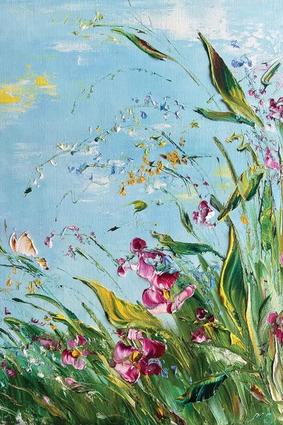 Flying Over The Meadow by Marina Skromova metal wall art