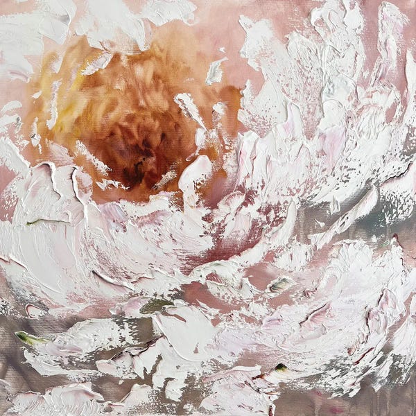 Peonies: Texture White Flower by Marina Skromova