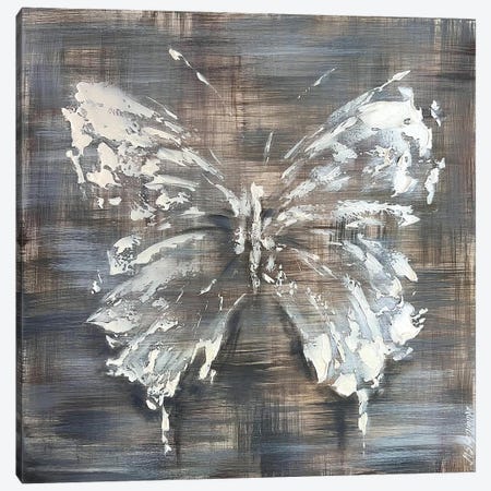Silver Mother-Of-Pearl Butterfly Canvas Print #SMV263} by Marina Skromova Canvas Artwork
