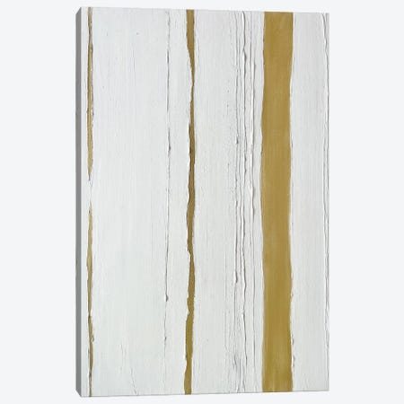 Golden Lines On White Canvas Print #SMV270} by Marina Skromova Canvas Print