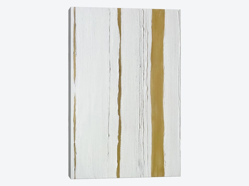 Golden Lines On White by Marina Skromova 1-piece Canvas Artwork