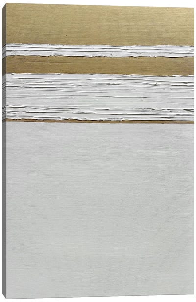 Golden Lines On White II Canvas Art Print - Marina Skromova