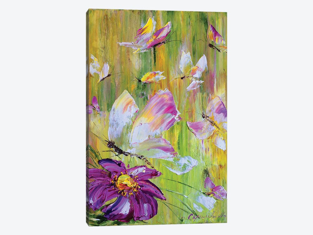Butterflies In The Meadow by Marina Skromova 1-piece Canvas Artwork