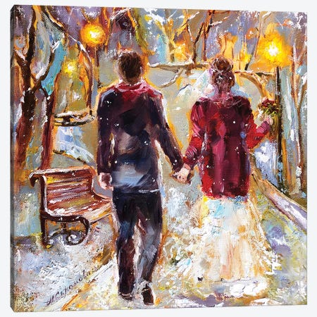 Newlyweds II Canvas Print #SMV307} by Marina Skromova Canvas Art