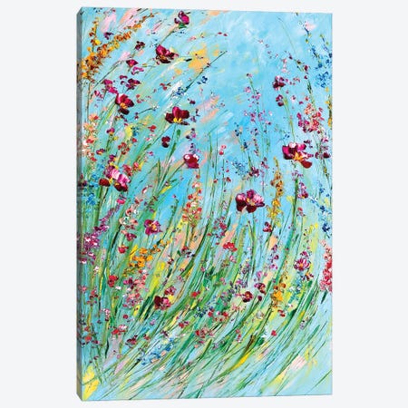 Blue Flower Meadow Canvas Print #SMV338} by Marina Skromova Canvas Wall Art