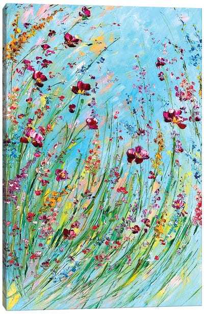Blue Flower Meadow Canvas Art Print - Marina Skromova