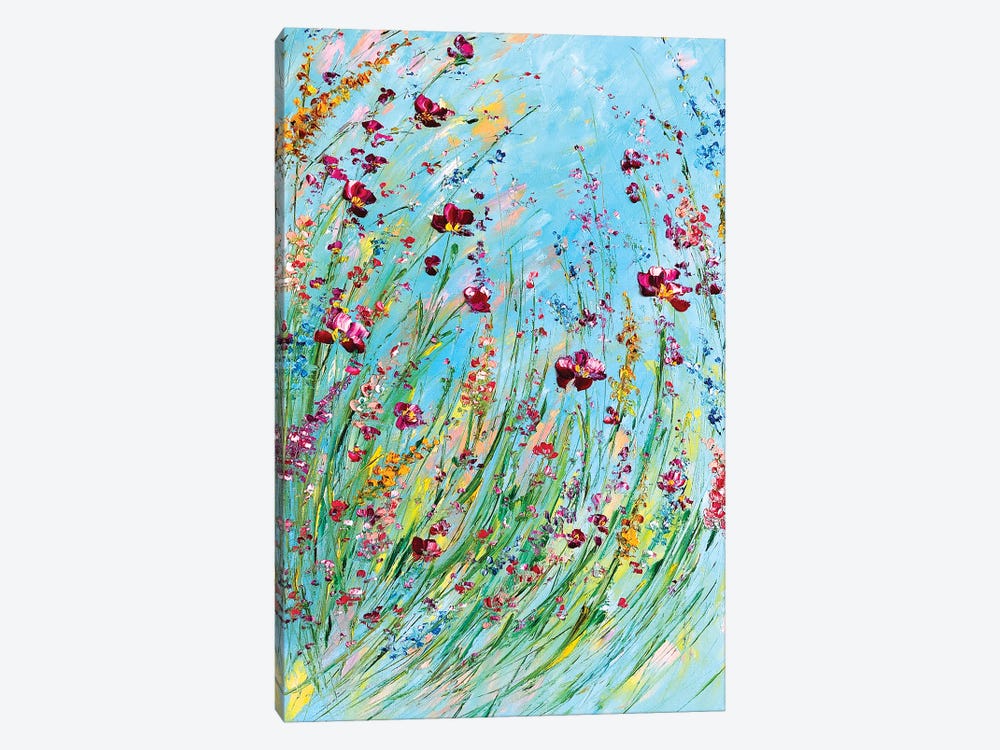 Blue Flower Meadow by Marina Skromova 1-piece Canvas Print