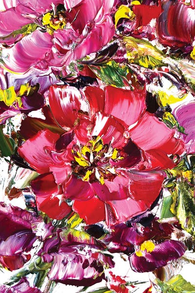 Red Flower Meadow II by Marina Skromova metal wall art