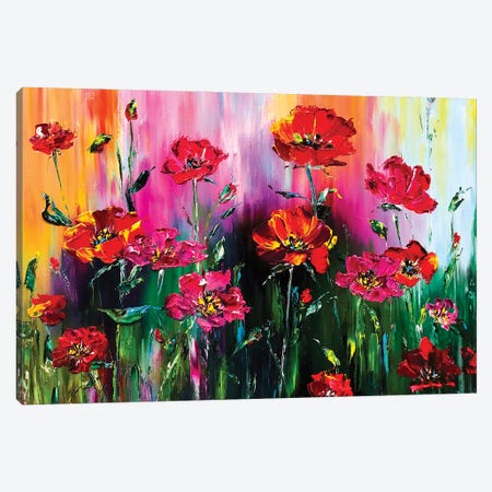 Red Flower Meadow III Canvas Print #SMV341} by Marina Skromova Canvas Art Print