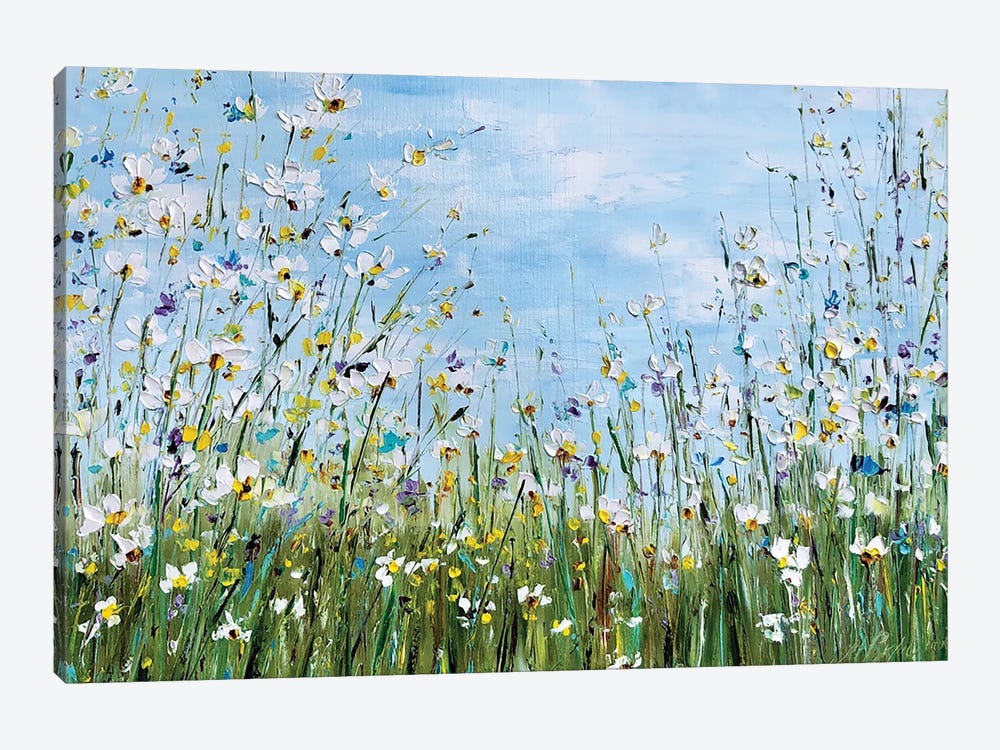 Flower Meadow With Daisies by Marina Skromova 1-piece Canvas Artwork