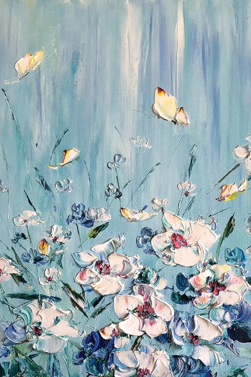 White Flower Meadow by Marina Skromova wall art