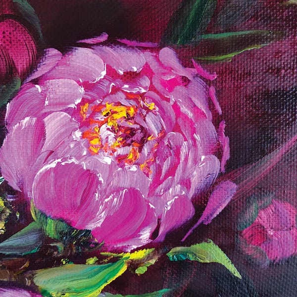 Peonies: Burgundy Peony III by Marina Skromova