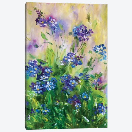 Blooming Flax Canvas Print #SMV36} by Marina Skromova Canvas Artwork