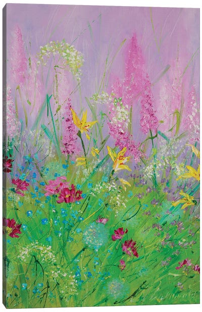 Wild Pink Flowers Canvas Art Print - Marina Skromova